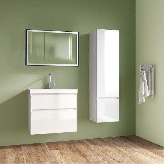 Тумба подвесная с раковиной Azario Velluto 60 см CS00097535, белый матовый - фото 4