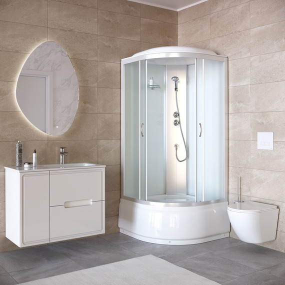 Душевая кабина Taliente 90x90 см TA-9090M, хром/матовое - фото 2