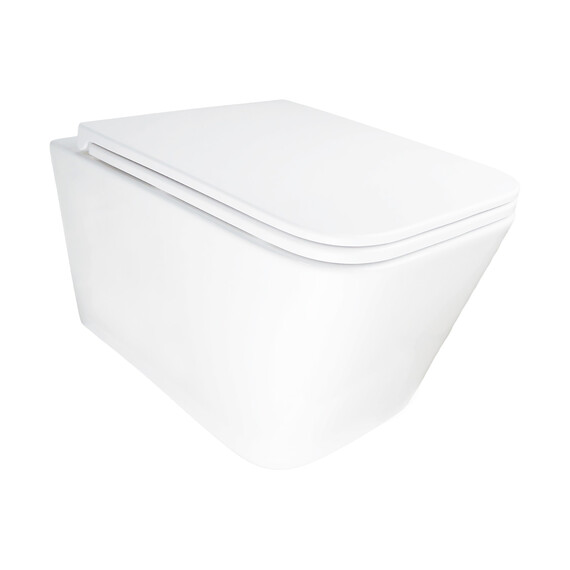 Унитаз подвесной безободковый Azario PACE AZ-5172T-WHT с тонкой крышкой микролифт (система смыва Торнадо) - фото 2