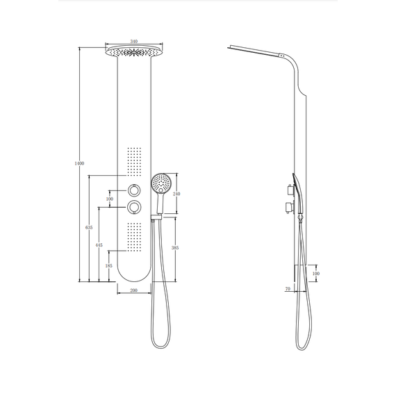 Гидромассажная панель Taliente ТА-G-A03Wcr, белый/хром - фото 4