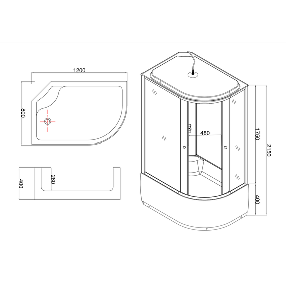 Душевая кабина Taliente 120x80 см TA-12080ML, хром/матовое - фото 5