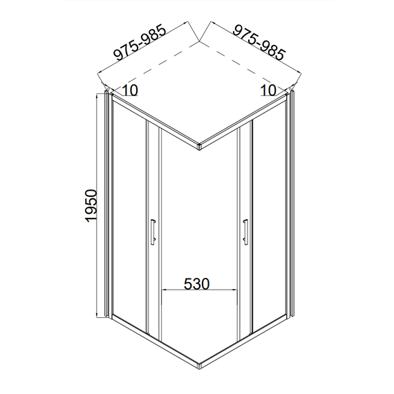 Душевое ограждение Taliente 100x100 см TA-10102-1CB, чёрный/прозрачное - фото 4
