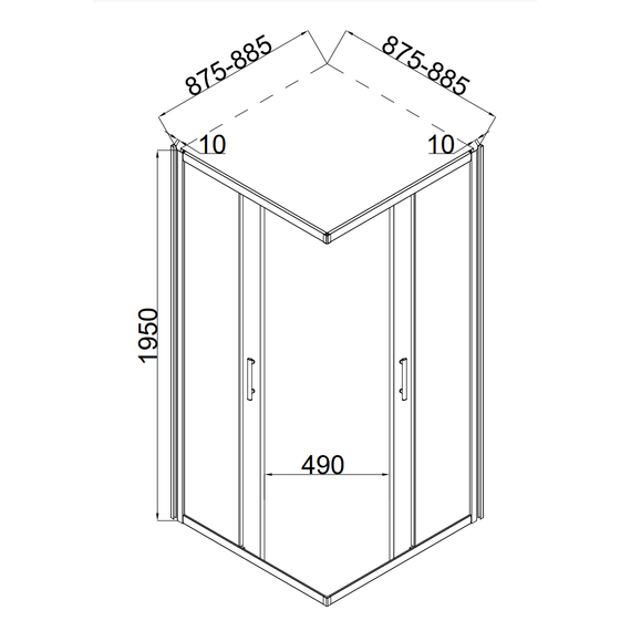 Душевое ограждение Taliente 90x90 см TA-09092-1MP, хром/матовое - фото 4