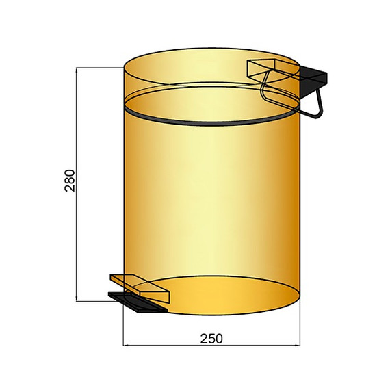 Ведро для мусора с педалью Boheme Uno 10426-CB, цвет брашированная медь - фото 2