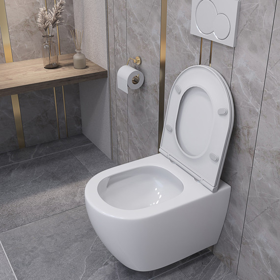 Унитаз подвесной безободковый Taliente Amato Esteso T3 AE65053 с крышкой микролифт (система смыва Торнадо) - фото 6