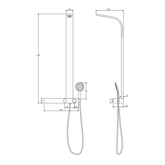 Душевая стойка Taliente ТА-G-TS1301B, черный - фото 4