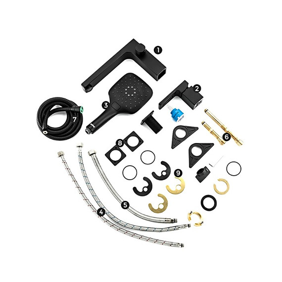 Смеситель для ванны Gappo G1117-6, черный - фото 9