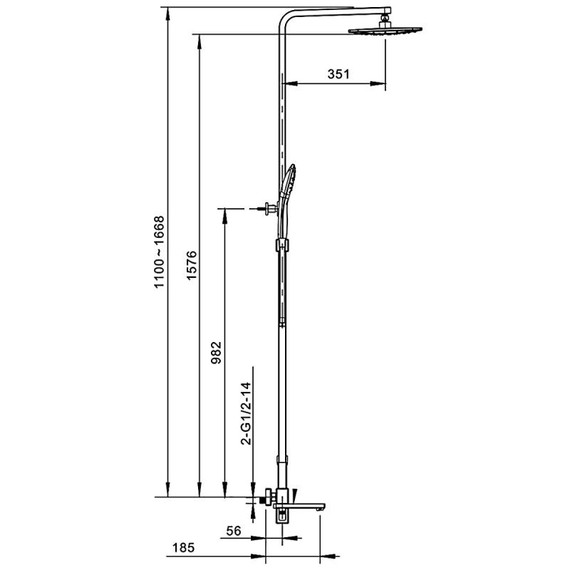 Душевая стойка Gappo G2417-9, оружейная сталь - фото 20