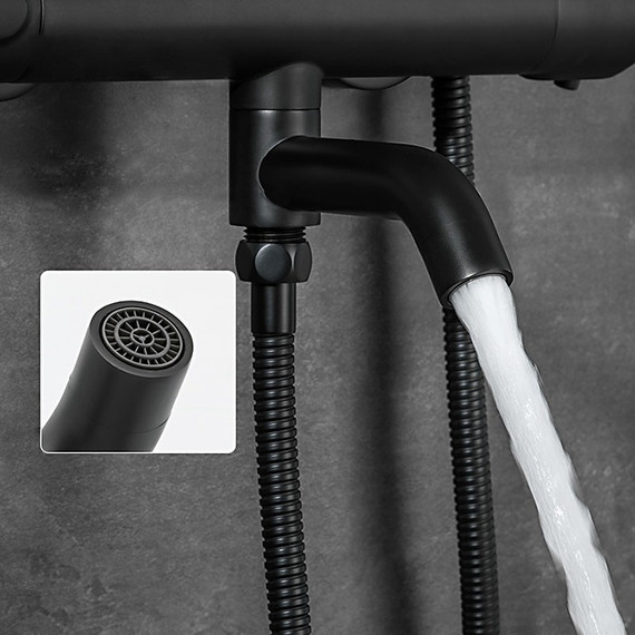 Душевая стойка с термостатом Gappo G2490-6, черный, Цвет производителя: чёрный - фото 9