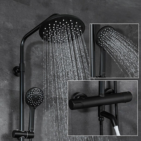 Душевая стойка с термостатом Gappo G2490-6, черный, Цвет производителя: чёрный - фото 7