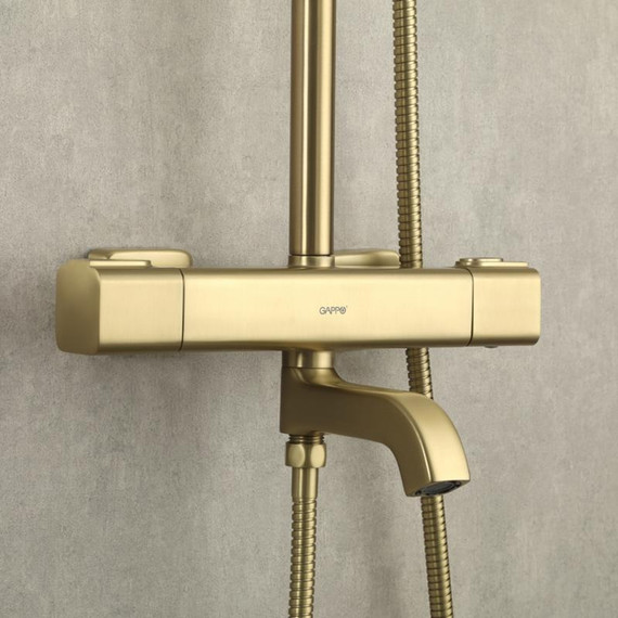 Душевая стойка с термостатом Gappo G2491-3, золото, Цвет производителя: золото - фото 24