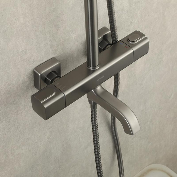 Душевая стойка с термостатом Gappo G2491-9, оружейная сталь, Цвет производителя: оружейная сталь - фото 25