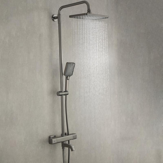 Душевая стойка с термостатом Gappo G2491-9, оружейная сталь, Цвет производителя: оружейная сталь - фото 4