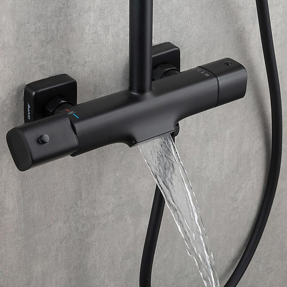 Душевая стойка с термостатом Gappo G2495-76, черный, Цвет производителя: чёрный - фото 3