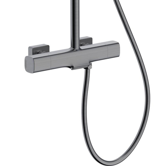 Душевая стойка с термостатом Gappo G2495-79, оружейная сталь, Цвет производителя: оружейная сталь - фото 2