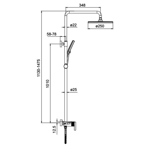Душевая стойка Gappo G95 G2495-96, чёрный, Цвет производителя: чёрный - фото 15