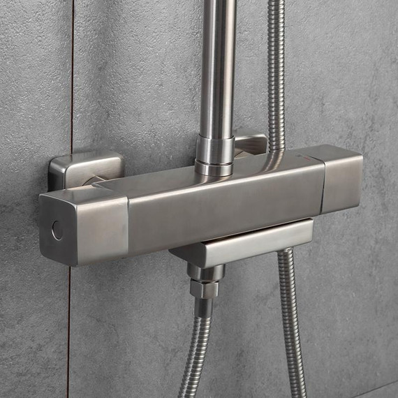 Душевая стойка с термостатом Gappo G2499-40, сатин - фото 2