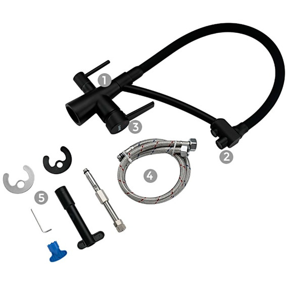 Смеситель для кухни Gappo G4398-16, черный - фото 9