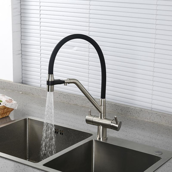 Смеситель для кухни Gappo G4398-85, сатин/черный - фото 27