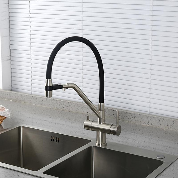 Смеситель для кухни Gappo G4398-85, сатин/черный - фото 14