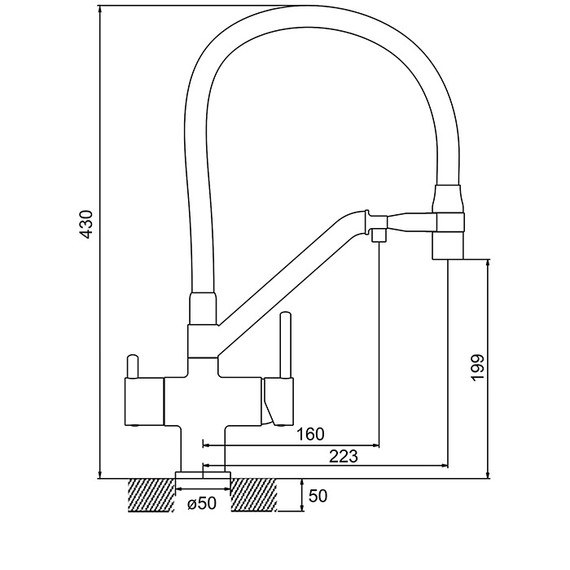 Смеситель для кухни Gappo G4398-89, оружейная сталь/чёрный - фото 3