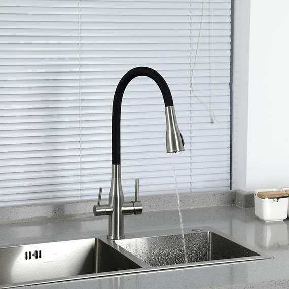 Смеситель для кухни Gappo G4399-65, сатин/черный - фото 15