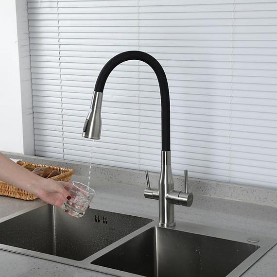 Смеситель для кухни Gappo G4399-65, сатин/черный - фото 17