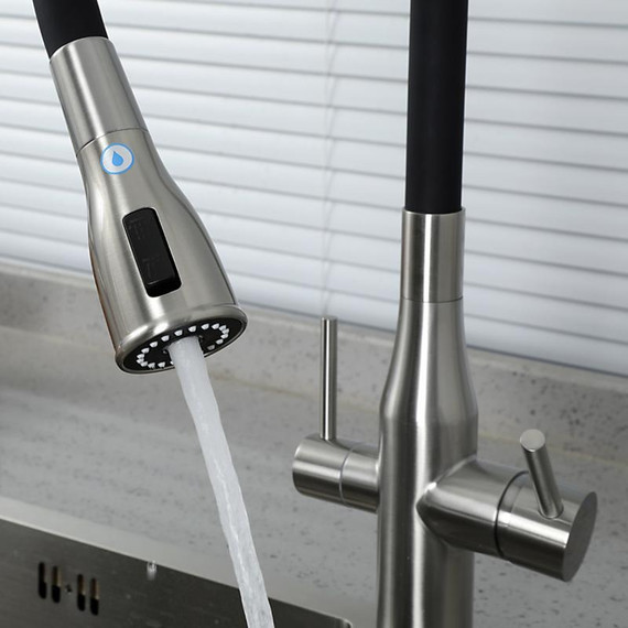 Смеситель для кухни Gappo G4399-65, сатин/черный - фото 3