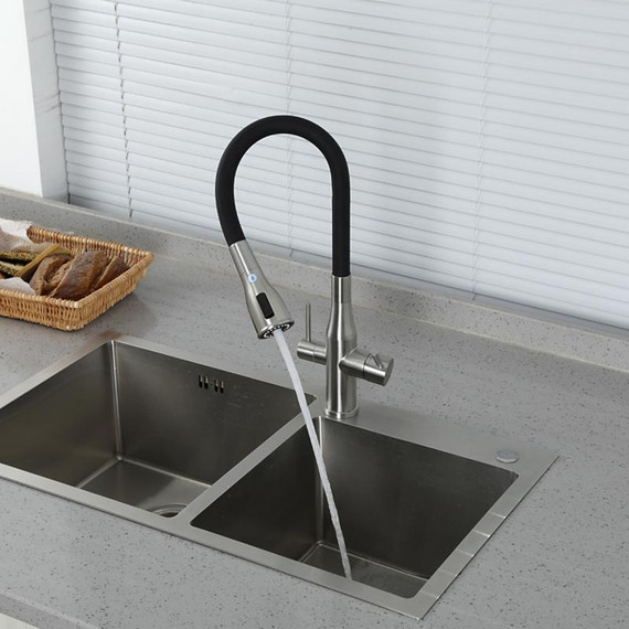 Смеситель для кухни Gappo G4399-65, сатин/черный - фото 5