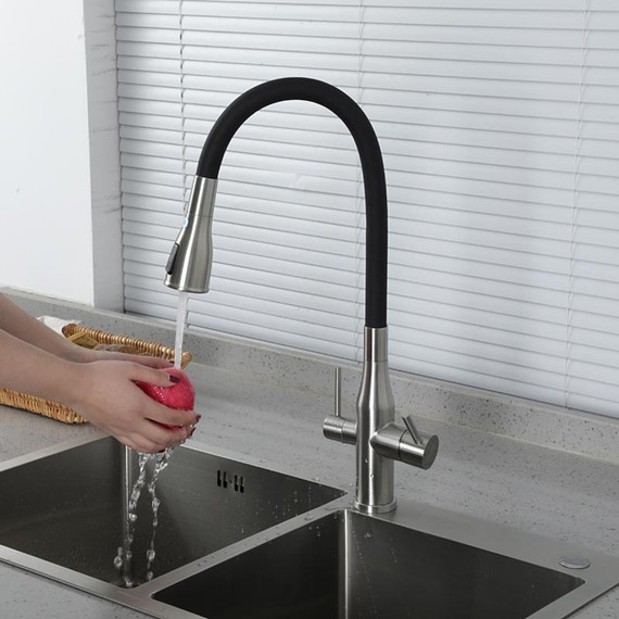 Смеситель для кухни Gappo G4399-65, сатин/черный - фото 6