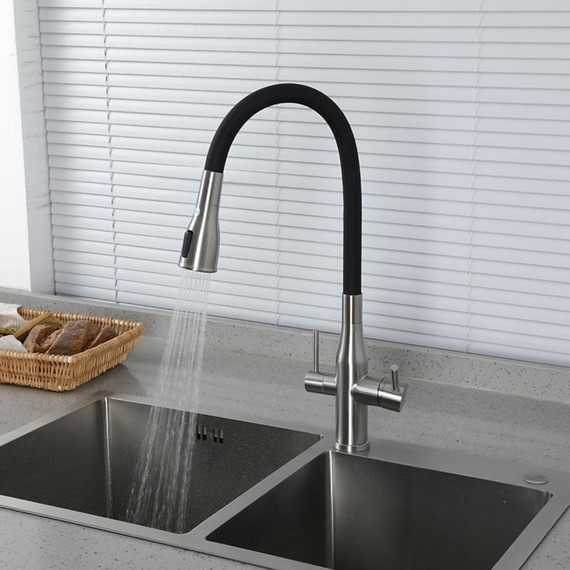 Смеситель для кухни Gappo G4399-65, сатин/черный - фото 8