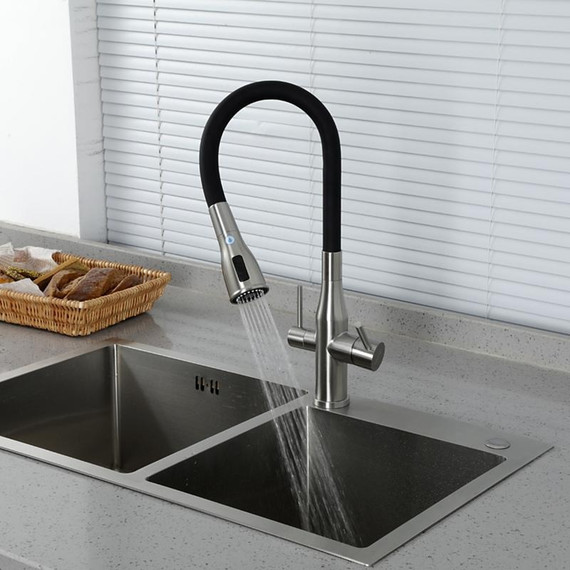 Смеситель для кухни Gappo G4399-65, сатин/черный - фото 11