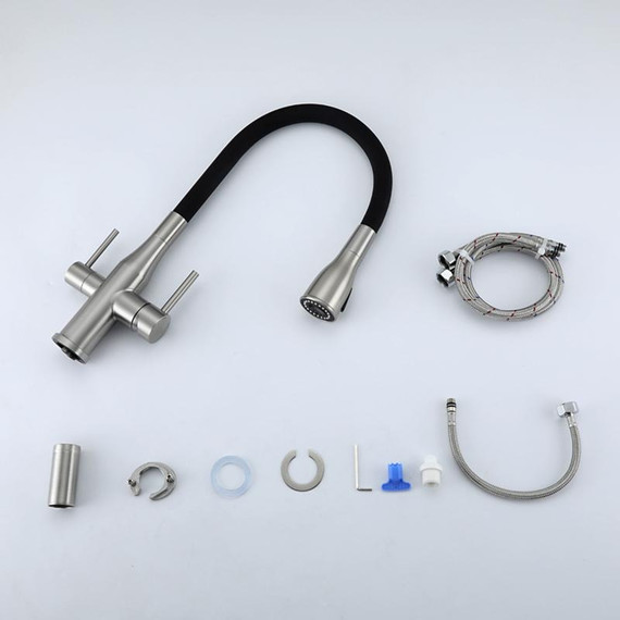 Смеситель для кухни Gappo G4399-65, сатин/черный - фото 42