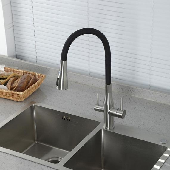 Смеситель для кухни Gappo G4399-65, сатин/черный - фото 24