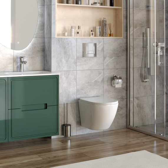 Унитаз подвесной безободковый Taliente Amato AM25010 с крышкой микролифт, Цвет производителя: белый - фото 5