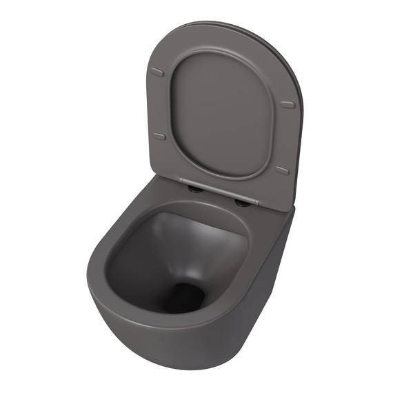 Унитаз подвесной безободковый Taliente Amato AM25010 Grigio с крышкой микролифт, серый, Цвет производителя: серый - фото 3