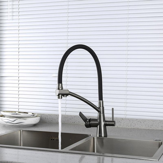 Смеситель для кухни Gappo G4398-19, оружейная сталь - фото 3