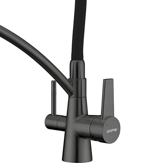 Смеситель для кухни Gappo G4398-19, оружейная сталь - фото 4