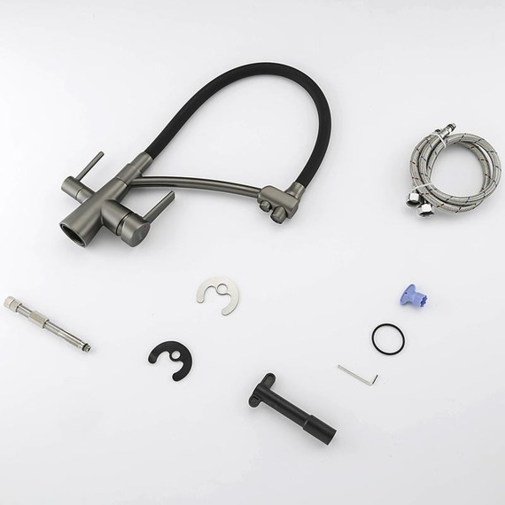 Смеситель для кухни Gappo G4398-19, оружейная сталь - фото 11