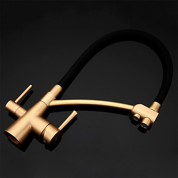 Смеситель для кухни Gappo G4398-1, черный/бронза - фото 3