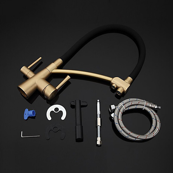 Смеситель для кухни Gappo G4398-1, черный/бронза - фото 9