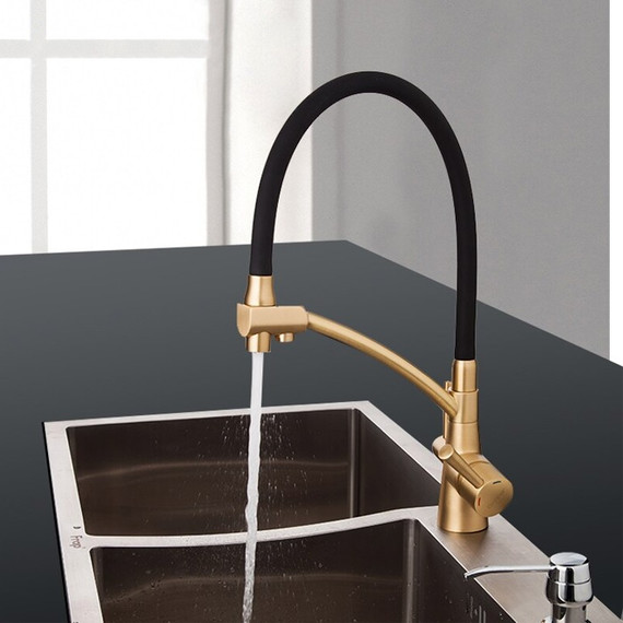 Смеситель для кухни Gappo G4398-1, черный/бронза - фото 7
