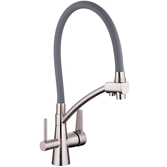 Смеситель для кухни Gappo G4398, серый/сатин - фото 