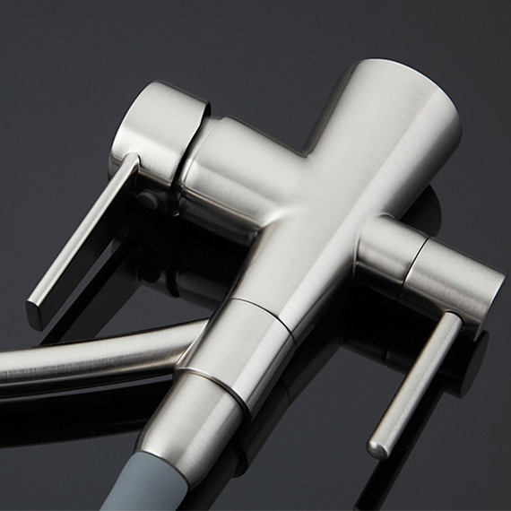 Смеситель для кухни Gappo G4398, серый/сатин - фото 7