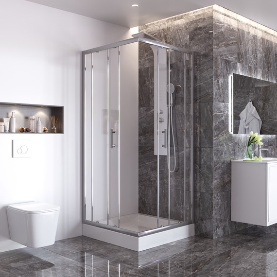 Душевое ограждение Taliente 90x90 см TA-09092-1CP, хром/прозрачное - фото 3