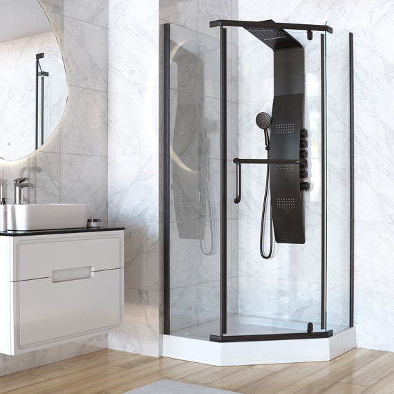 Душевое ограждение Taliente 90x90 см TA-09093-1CB, черный/прозрачное - фото 3