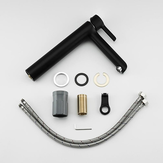 Смеситель для раковины высокий Gappo G1003-16, черный/хром - фото 10