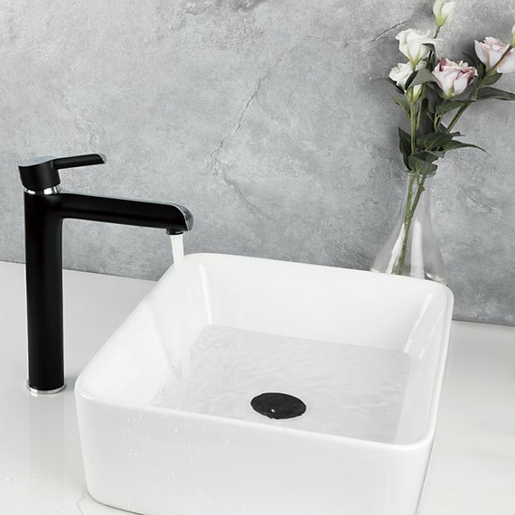 Смеситель для раковины высокий Gappo G1003-16, черный/хром - фото 3