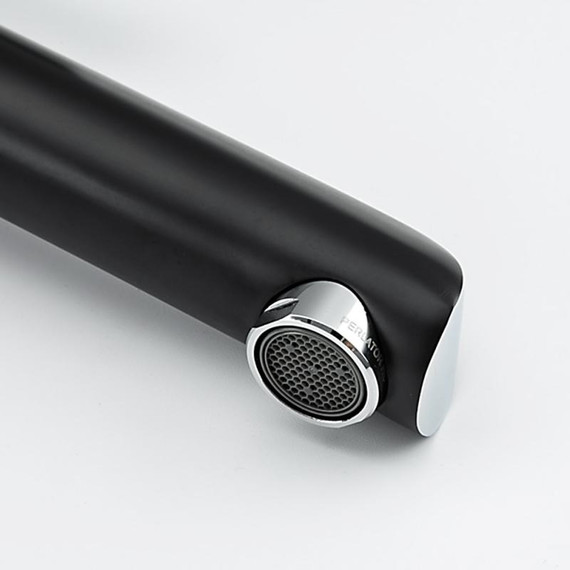 Смеситель для раковины высокий Gappo G1003-16, черный/хром - фото 5