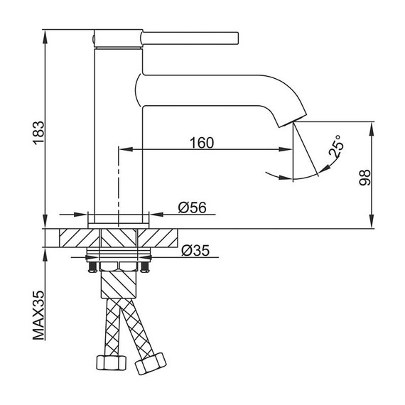 Смеситель для раковины Gappo G06-6 G1006-6, чёрный, Цвет производителя: чёрный - фото 23